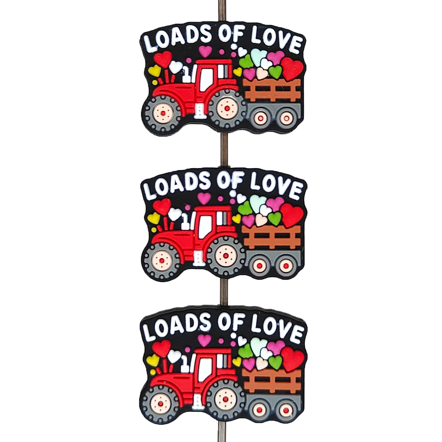 Loads Of Love Red Tractor Silicone Focal Beads