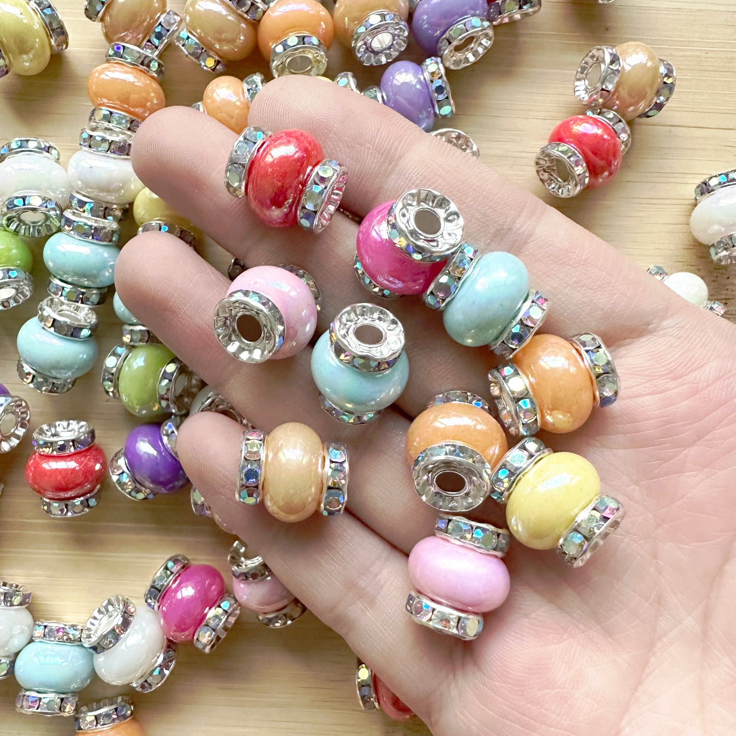 15*13mm Rhinestone Spacer Beads,Acrylic Spacer,Fancy Spacer