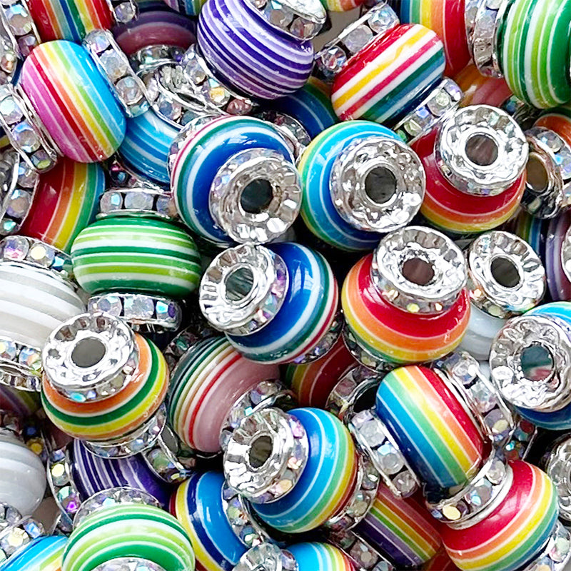 15*13mm Stripe Acrylic Spacer,Rhinestone Spacer Beads,Fancy Spacer