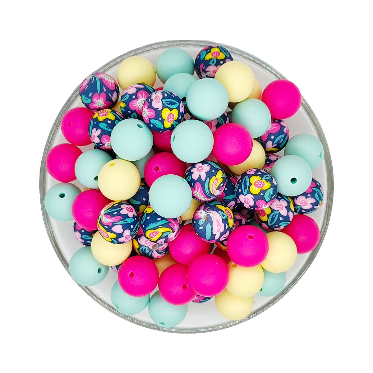 15mm Assorted Flower Silicone Beads Mix