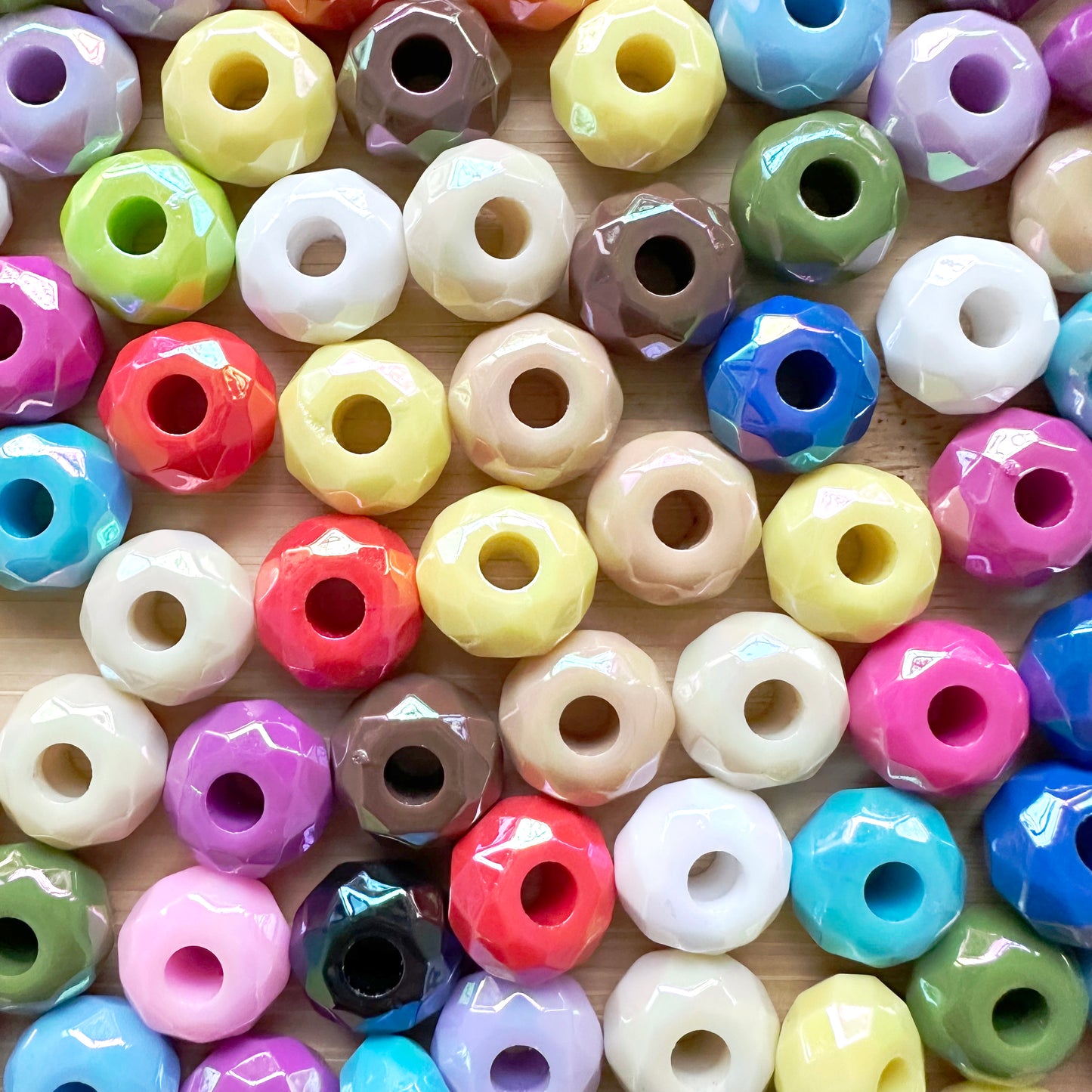 15mm Colorful Acrylic Faceted Spacer Beads Mix,UV Spacer Beads