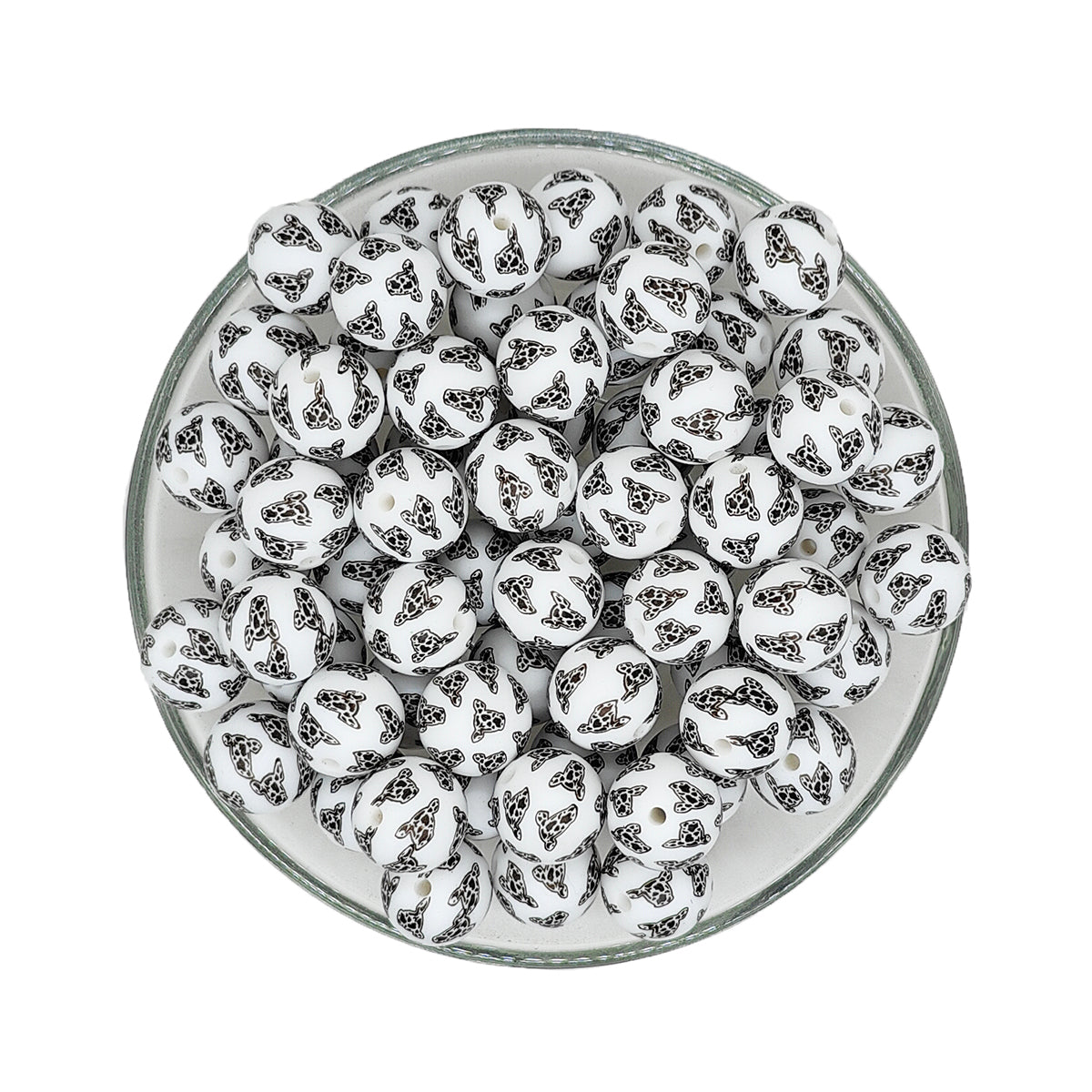 15mm Cow Head Print Round Silicone Bead – MrBiteBabyStore