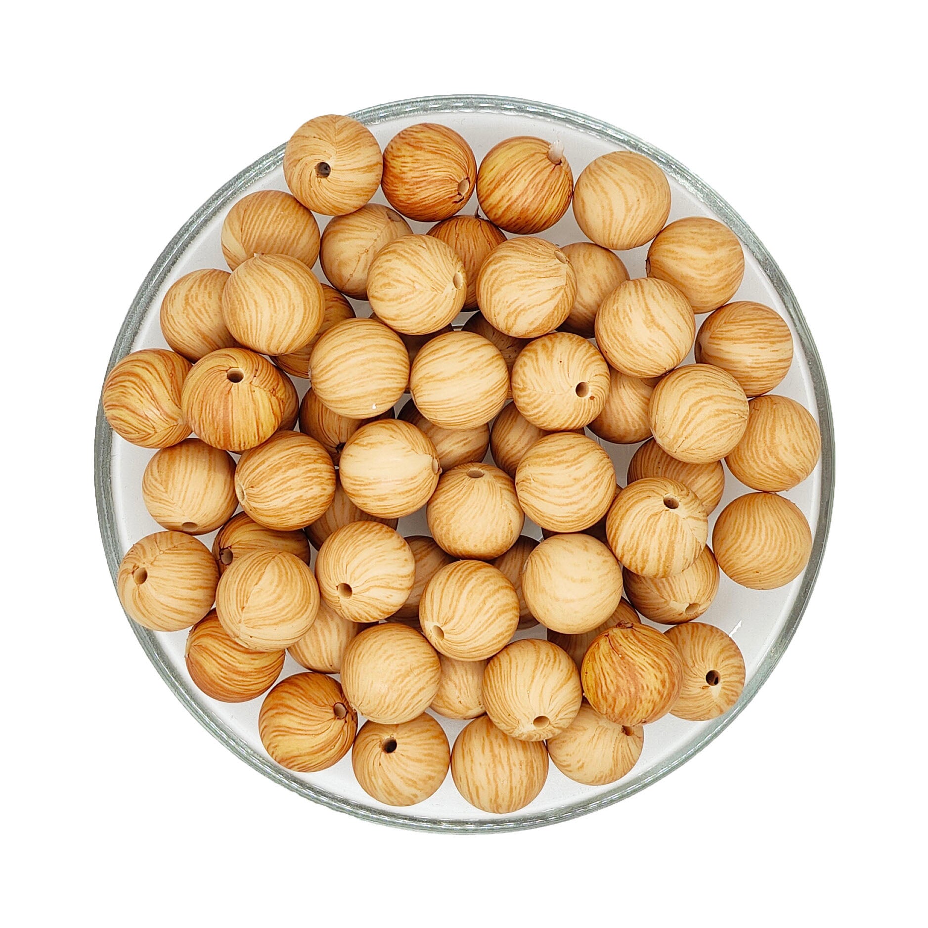 15mm Sandstorm#2 Print Round Silicone Beads