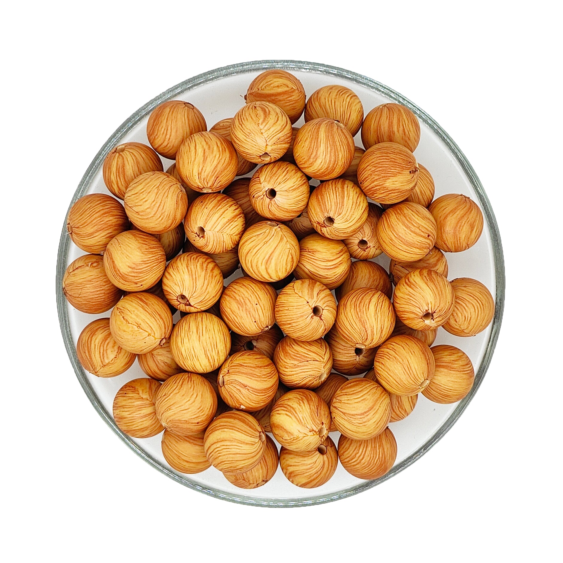 15mm Sandstorm Print Round Silicone Beads