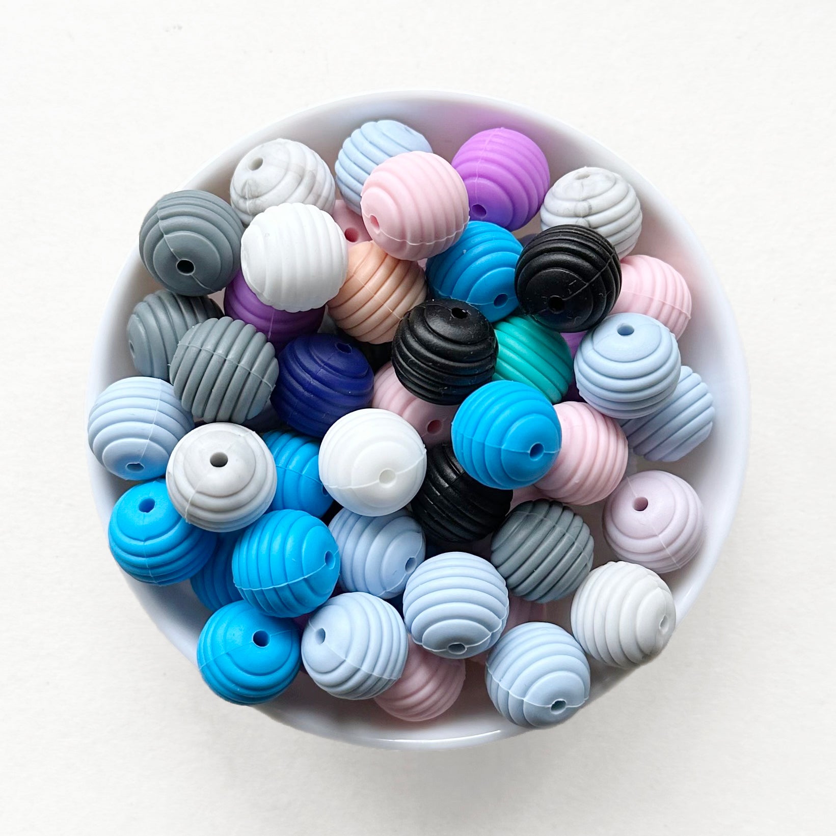 15mm Spiral Silicone Beads