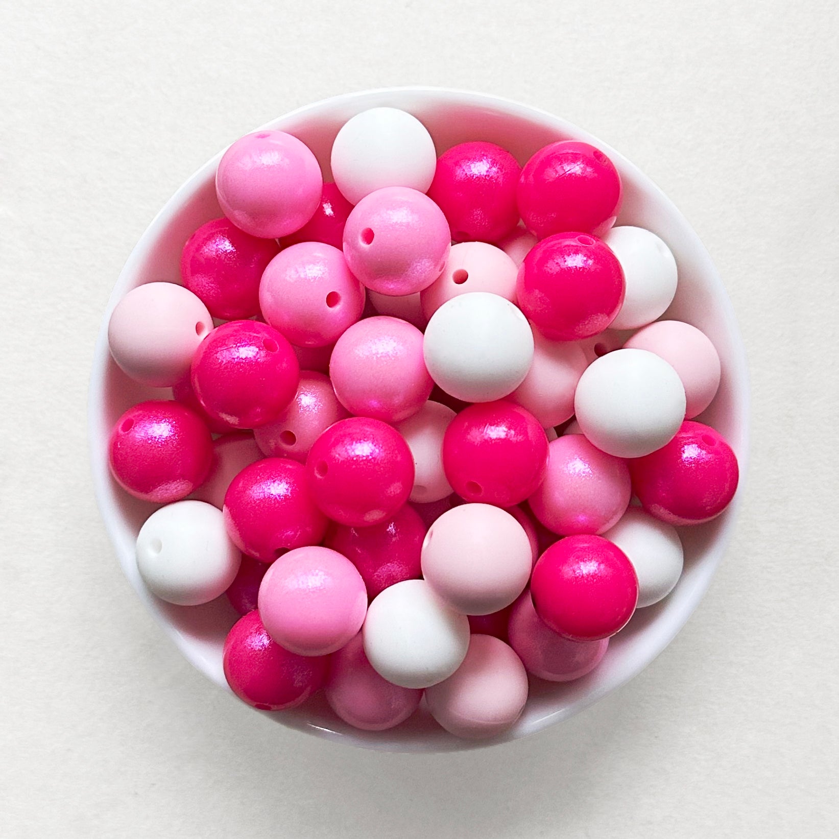 15mm Valentines Day Assorted Round Silicone Beads Mix