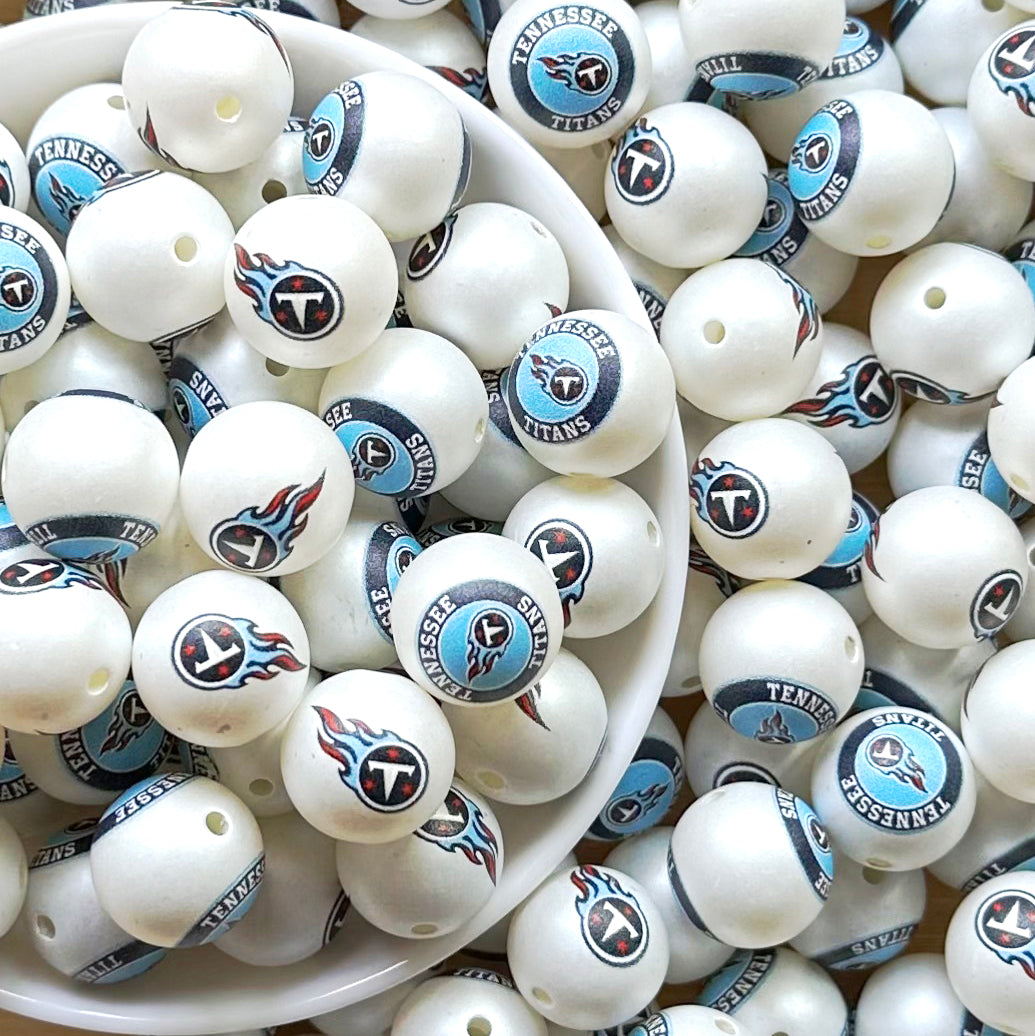 16mm Football Team Acrylic Beads,Frosted Pearl Gumball Beads