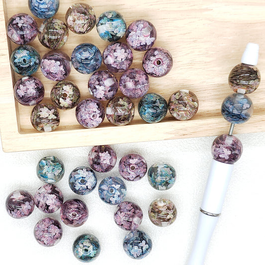 16mm Butterfly Glitter Sequin Acrylic Beads,Bubblegum Beads