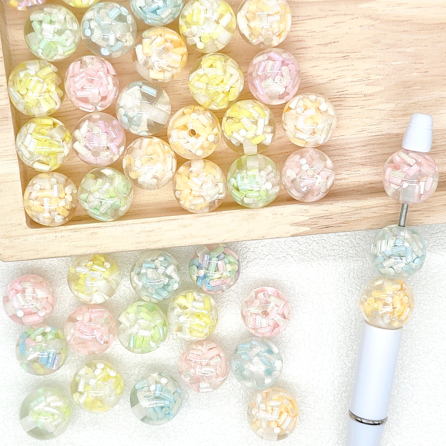 16mm Candy Confetti Gumball Beads,Resin Acrylic Beads