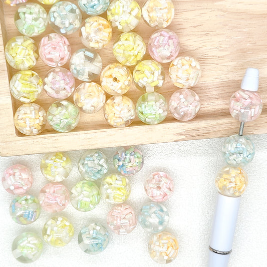 16mm Candy Confetti Gumball Beads,Resin Acrylic Beads