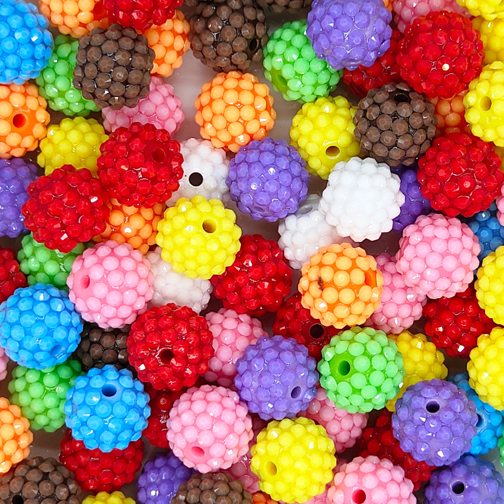 16mm Colorful Mixed Rhinestone Acrylic Bead,Gumball Beads
