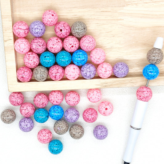 16mm Cracked Gumball Loose Beads,Bubblegum Beads Mix