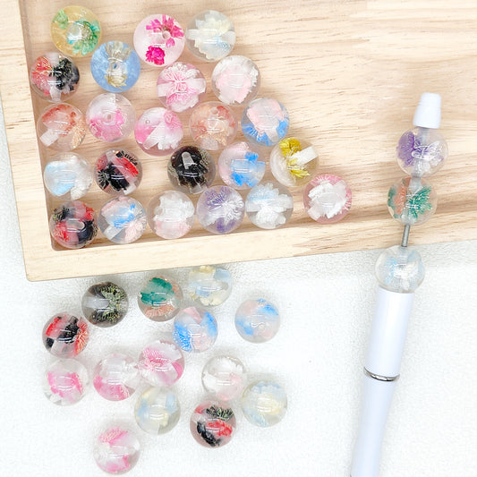 16mm Glitter Butterfly Resin Acrylic Beads,Loose Gumball Beads