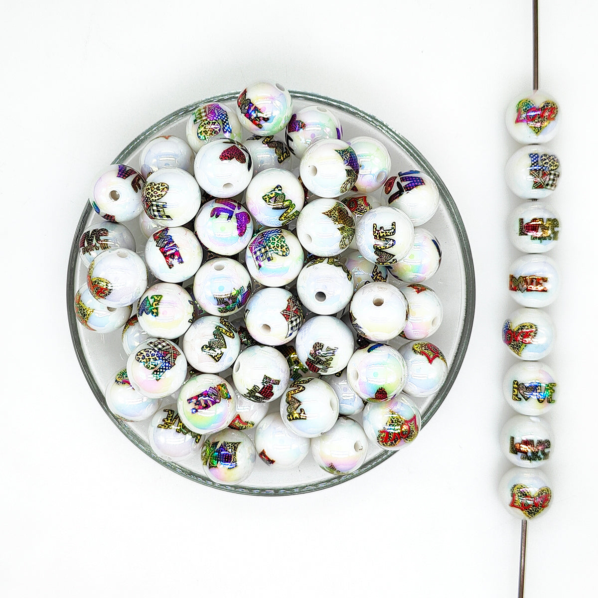 16mm Leopard Love Print Assorted Acrylic Gumball Beads