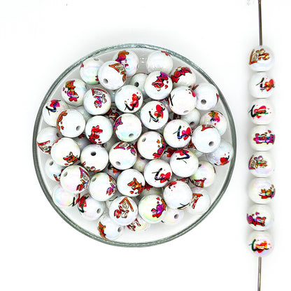 16mm Love Print Assorted Acrylic Gumball Beads