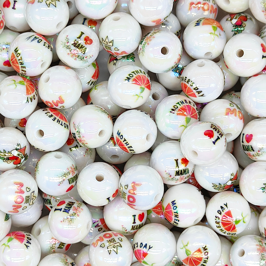 16mm Mother's Day Acrylic Beads,Gumball Beads