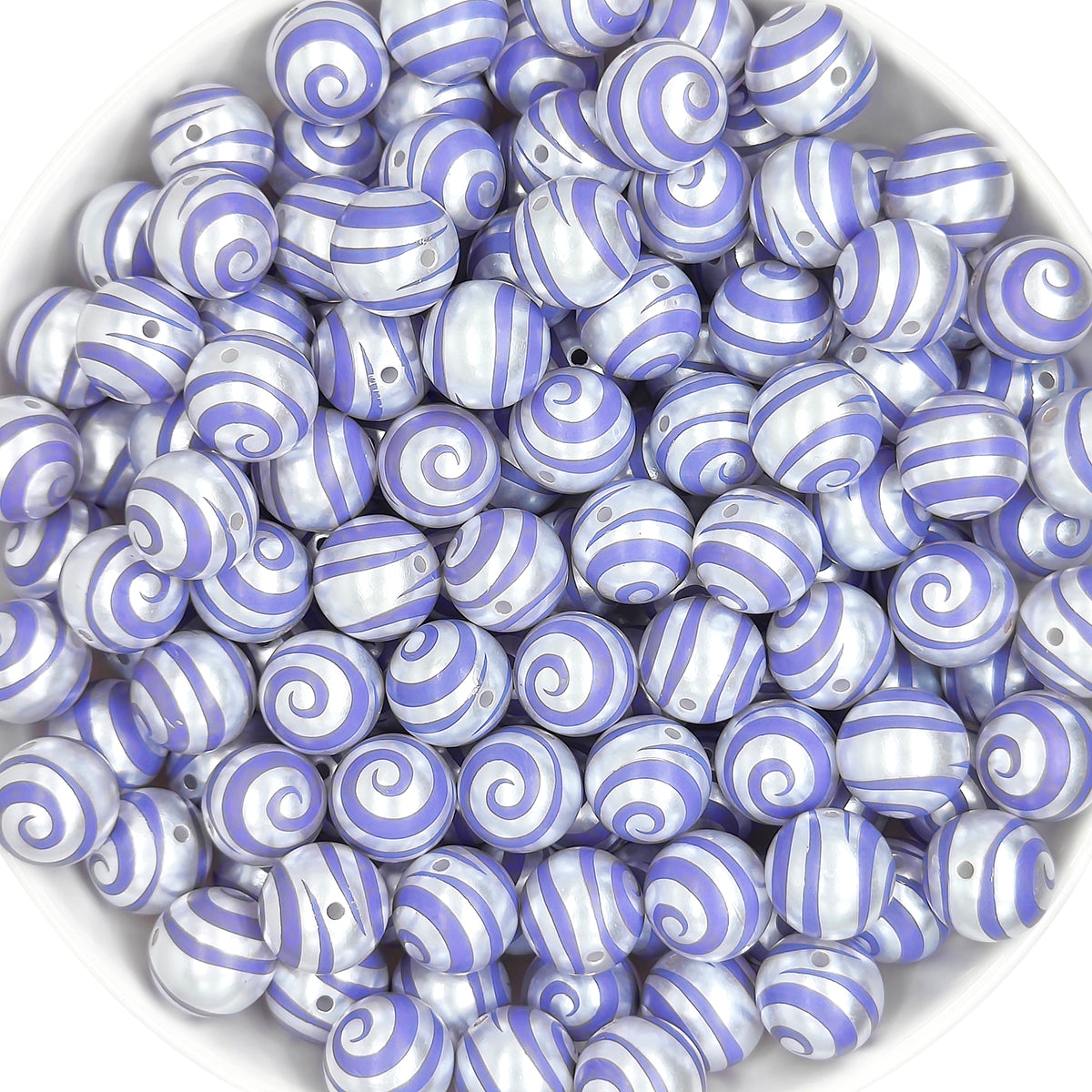 16mm Pearl Purple Swirl Gumball Acrylic Beads,Bubblegum Bead