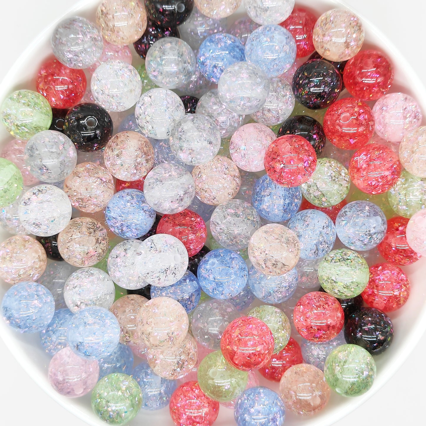 16mm Sparkle Glitter Beads,Mix Acrylic Beads,for Pen Craft