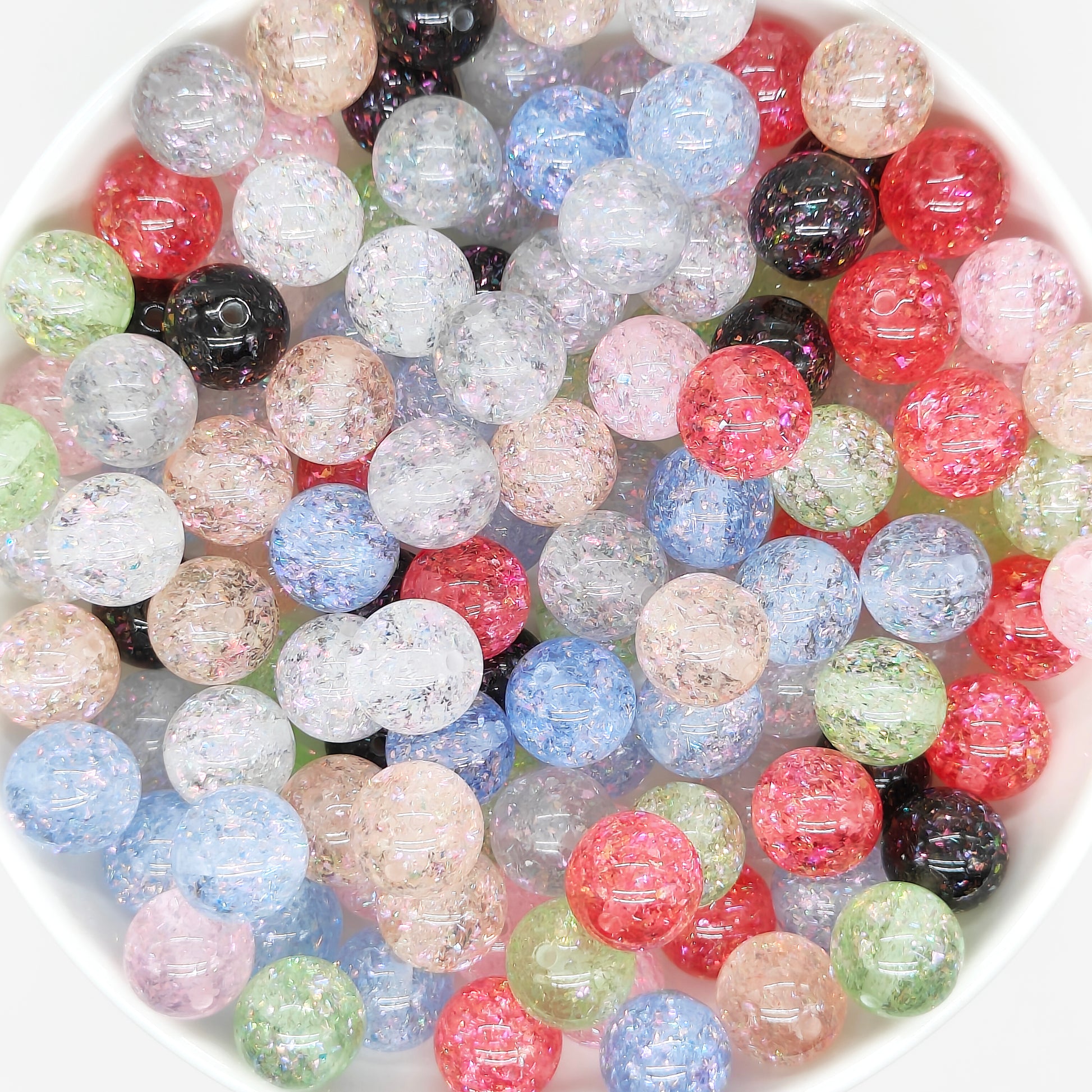 16mm Sparkle Glitter Beads,Mix Acrylic Beads,for Pen Craft