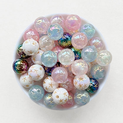 16mm Starfish Carved Acrylic Beads,UV Beads,Gumball Beads