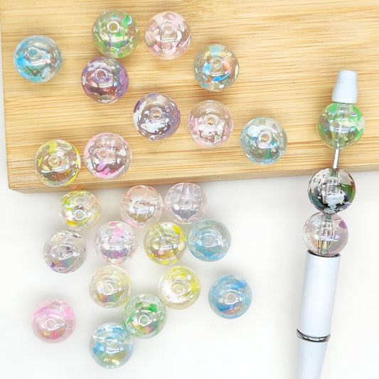 16mm UV Clear Splash Acrylic Loose Beads,Mix Gumball Beads