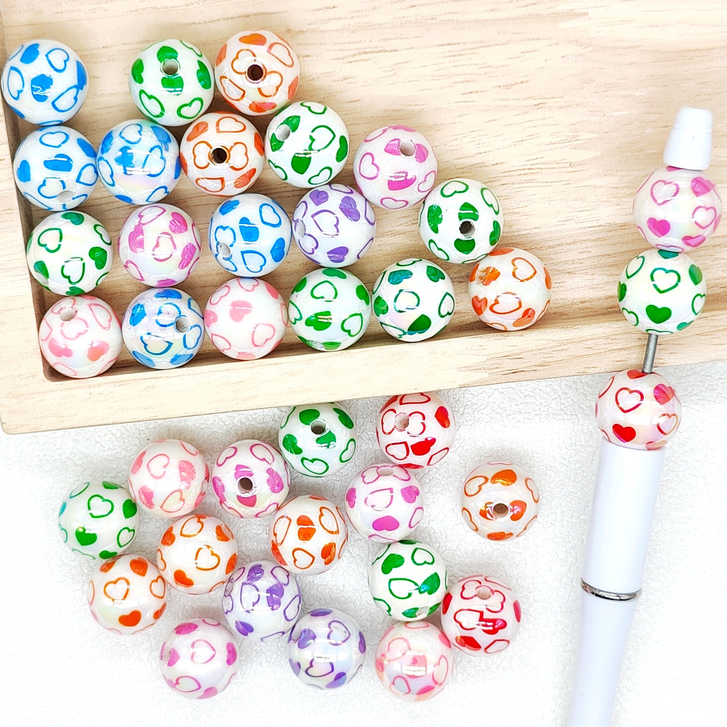 16mm UV Colored Heart Gumball Acrylic Beads,Loose Beads