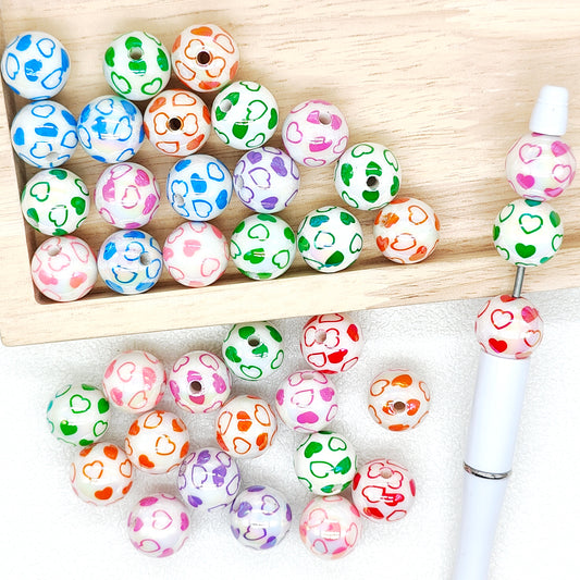16mm UV Colored Heart Gumball Acrylic Beads,Loose Beads