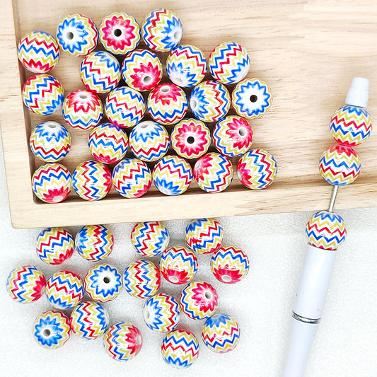 16mm UV Wavy Print Acrylic Beads,Gumball Beads