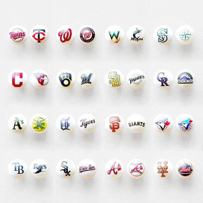 16mm Pearl Baseball Team Gumball Acrylic Beads