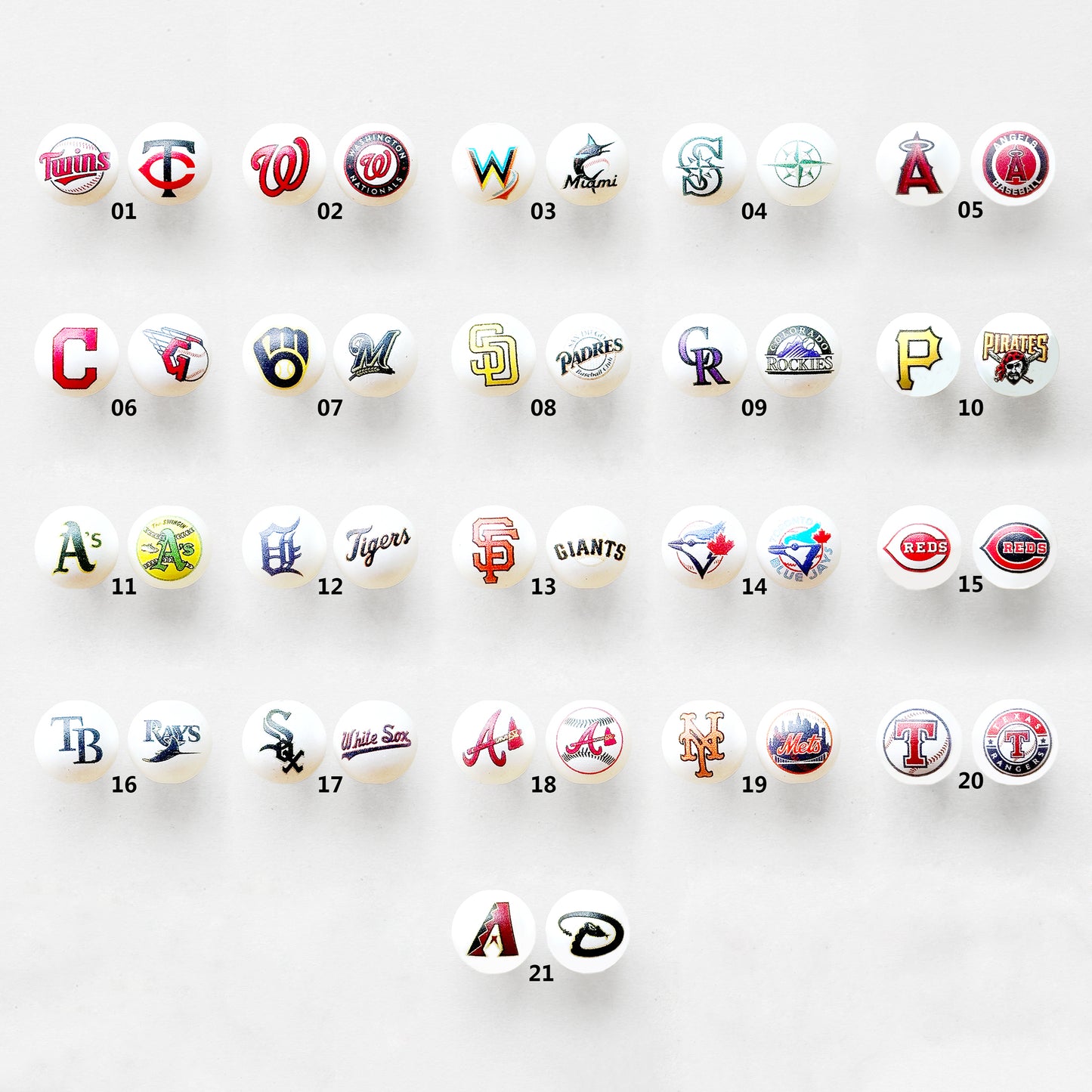 16mm Pearl Baseball Team Gumball Acrylic Beads