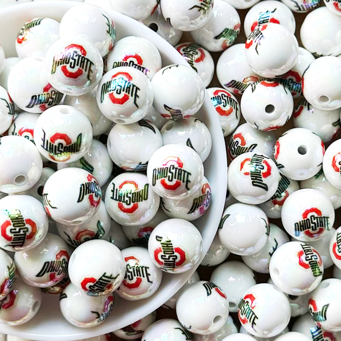 16mm UV College Football Team Gumball Acrylic Beads