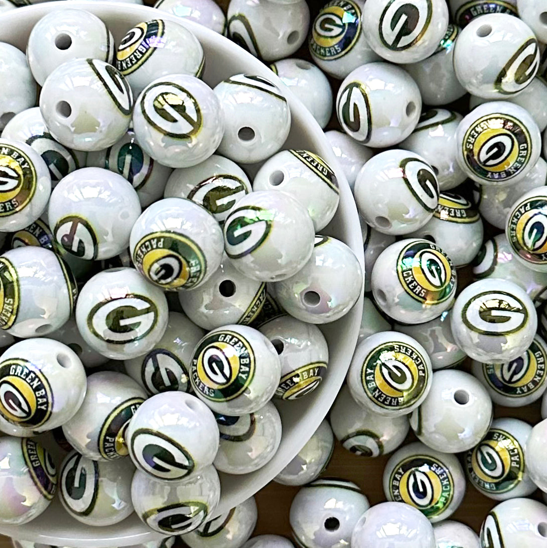 16mm UV Football Team Gumball Acrylic Beads