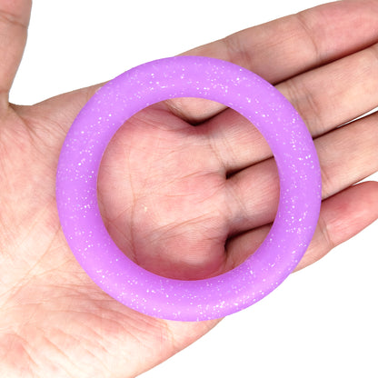 65mm Glitter Silicone Ring Loop with 2 holes