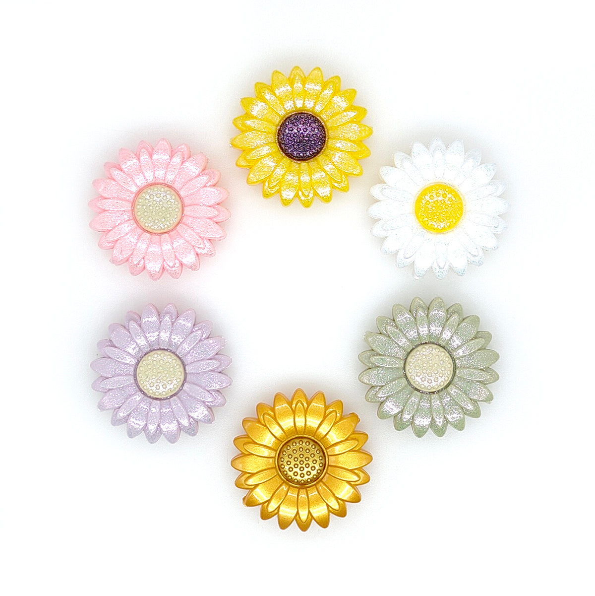 20/30mm Opal Sunflower Silicone Focal