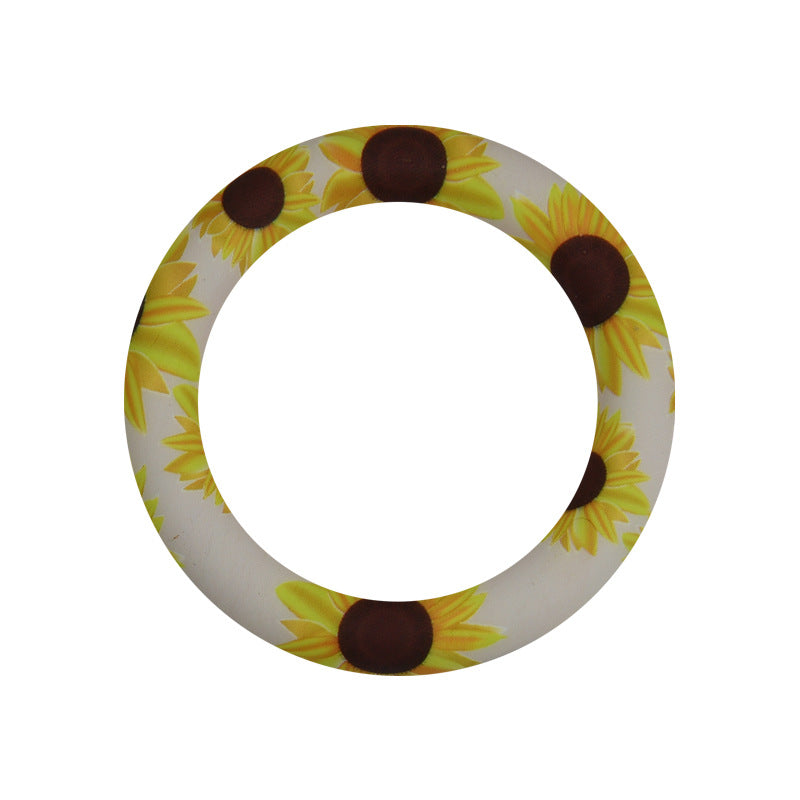 65mm Print Silicone Round Loop with 2 hole – MrBiteBabyStore