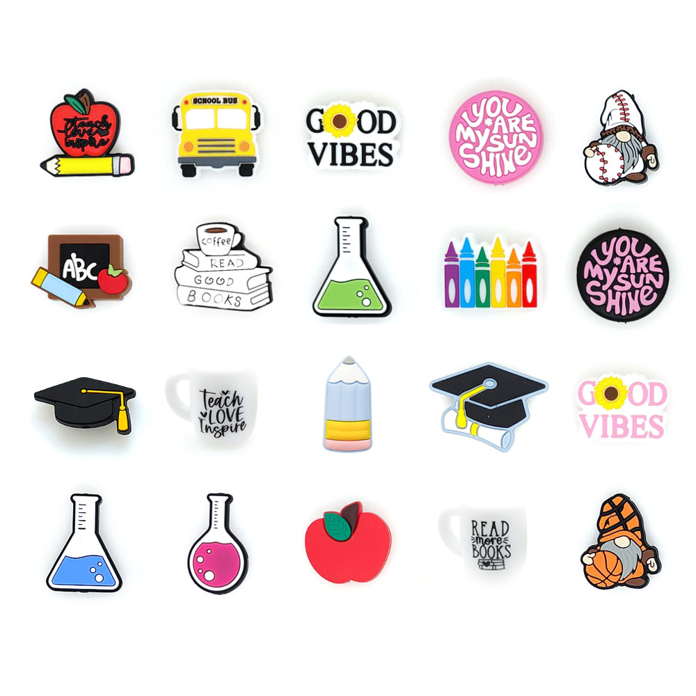 Back To School Focal Beads -20Pcs