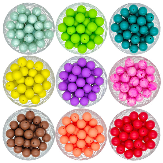15mm New Round Print Silicone Beads – MrBiteBabyStore