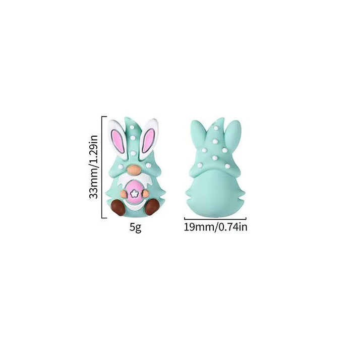 3D Easter Bunny Gnome Silicone Focal Bead