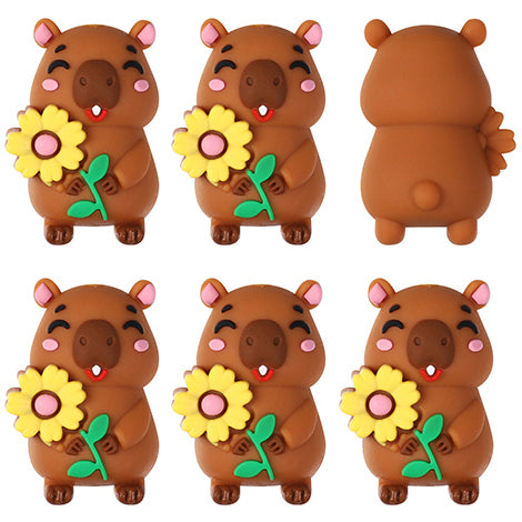 3D Capybara Sunflower Focal