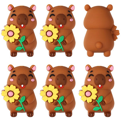 3D Capybara Sunflower Focal