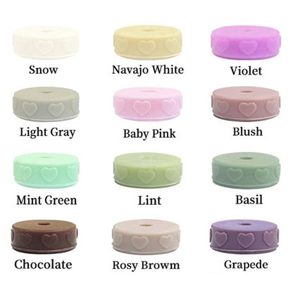 12mm Heart Rondelle Silicone Beads Assorted Color