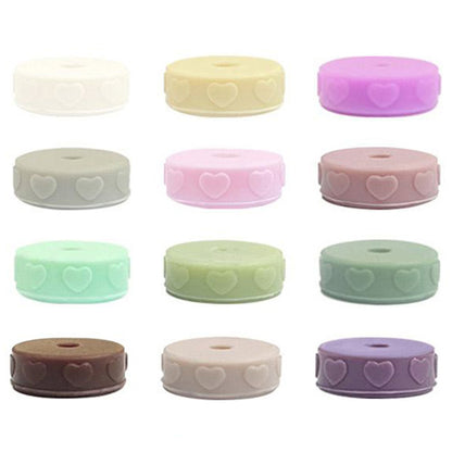 12mm Heart Rondelle Silicone Beads Assorted Color