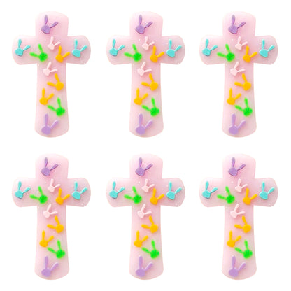 Cross Rabbit Glitter Easter Focal