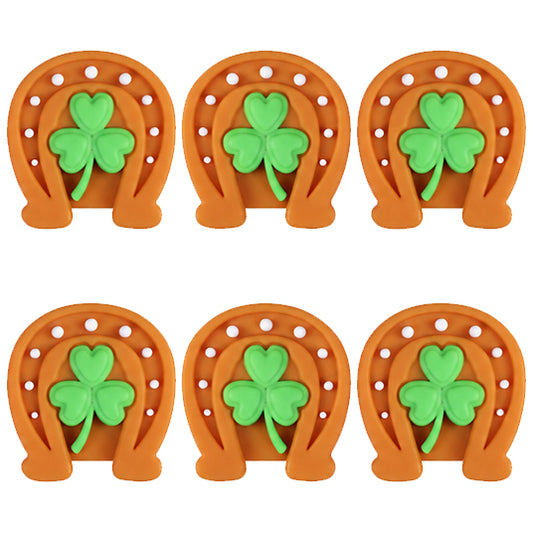 3D Horseshoes Shamrock Focal