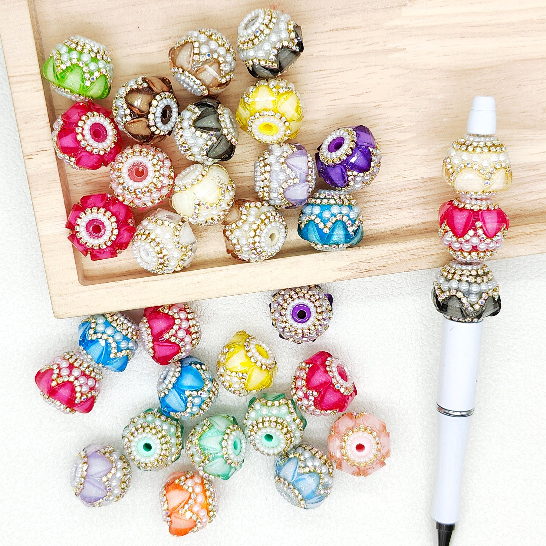 20mm Crystal Gumball Ball,Fancy Rhinestone Ball Acrylic Beads