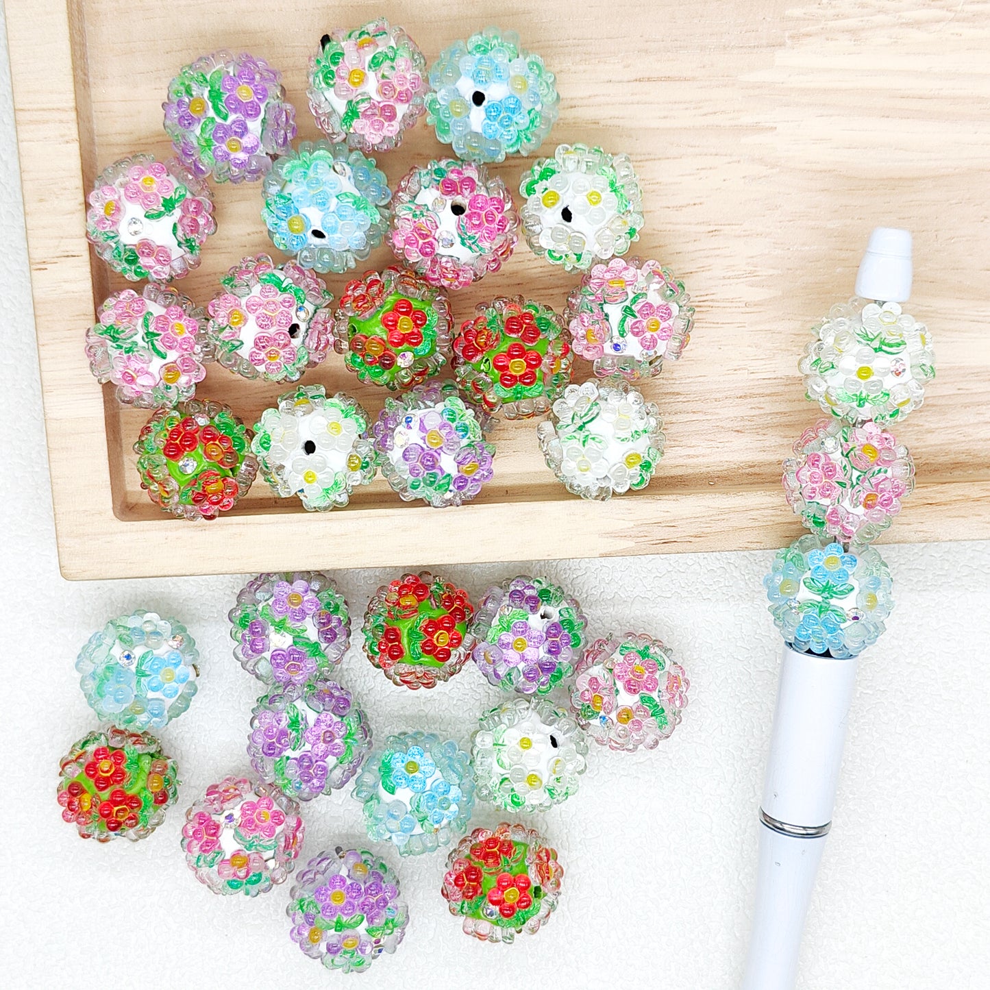 20mm Flower Polymer Clay Beads,Fancy Floral Beads