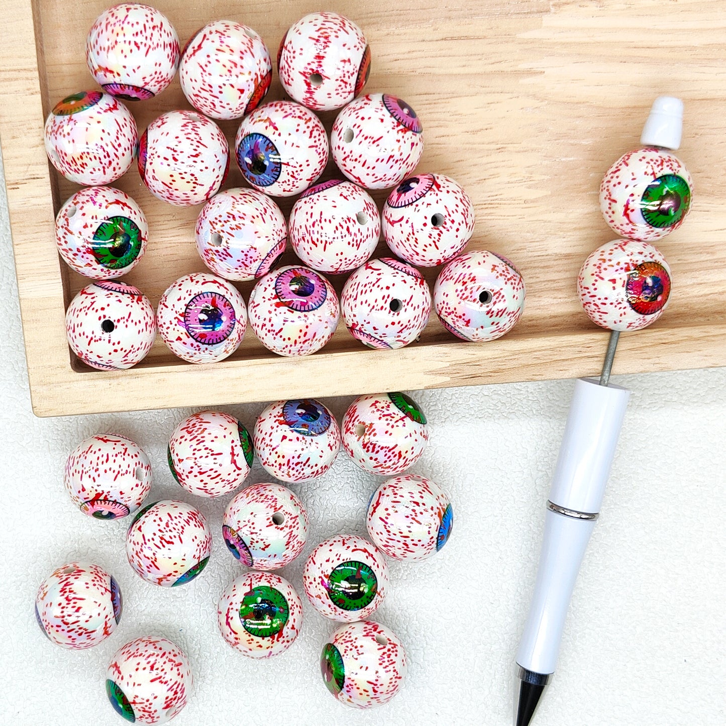 20mm UV Spooky Eyeball Acrylic Chunky Bubblegum Beads