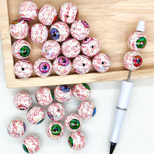 20mm UV Spooky Eyeball Acrylic Chunky Bubblegum Beads