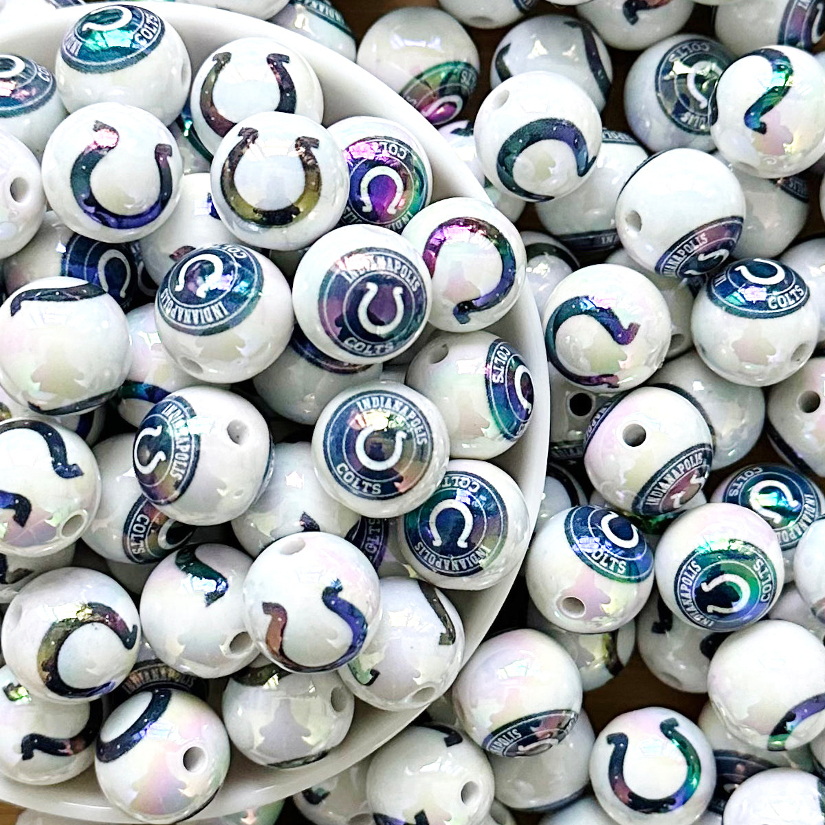 16mm UV Football Team Gumball Acrylic Beads