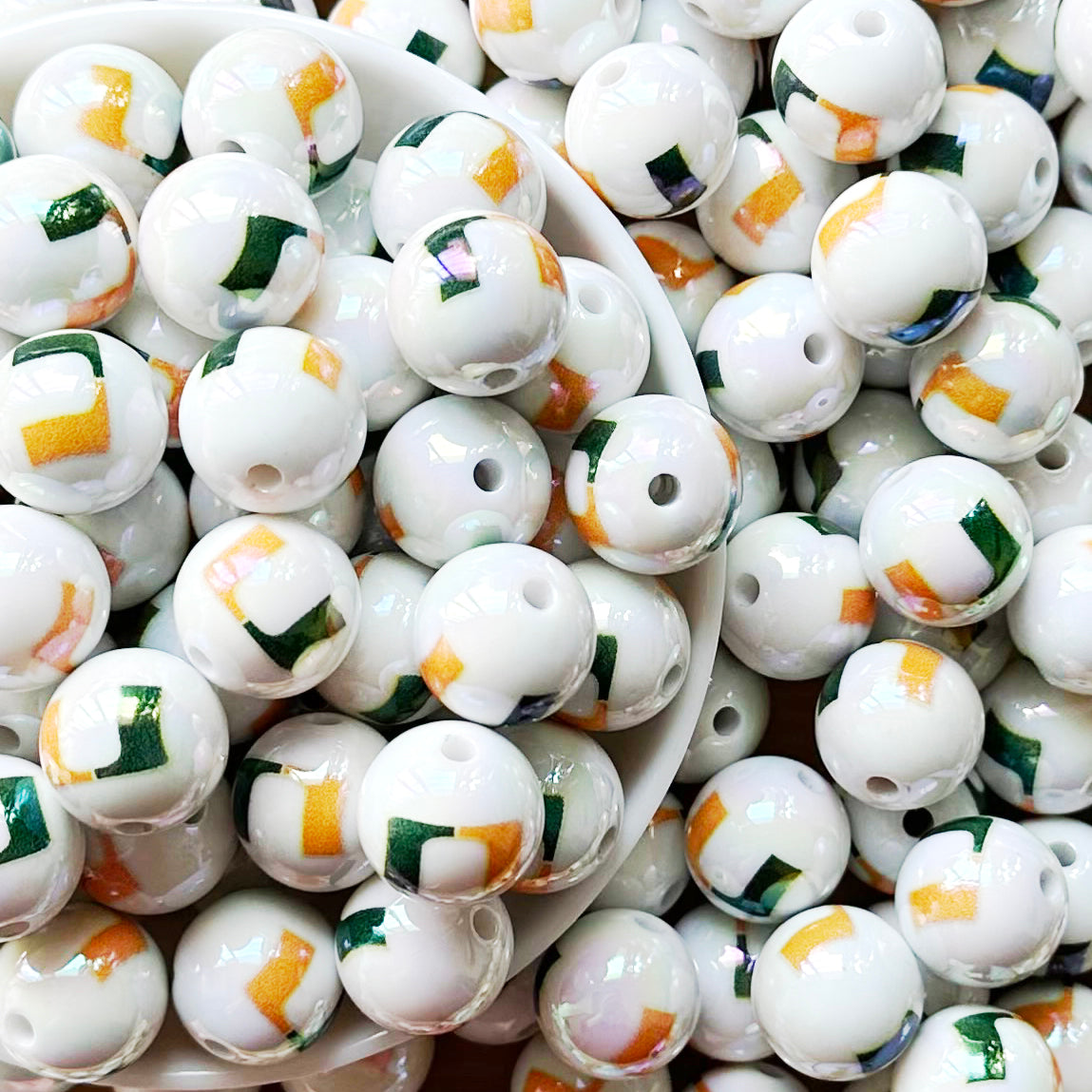 16mm UV College Football Team Gumball Acrylic Beads